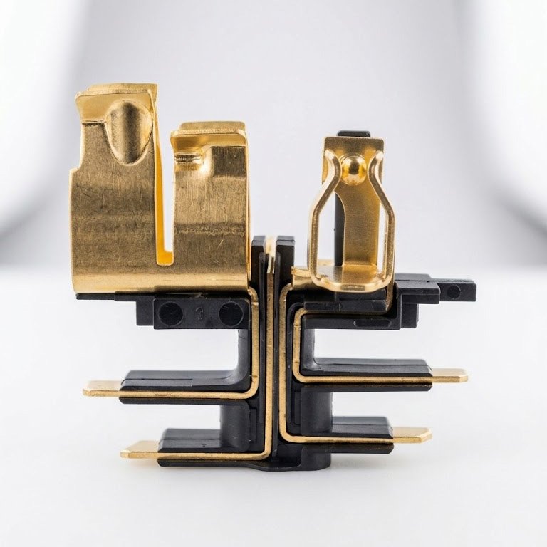 Close-up detailing Line8's solid copper conductor construction on the adaptor key.