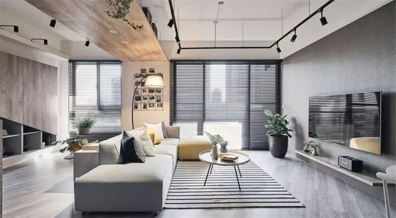 Line8 Track light Application living room — modular power track system