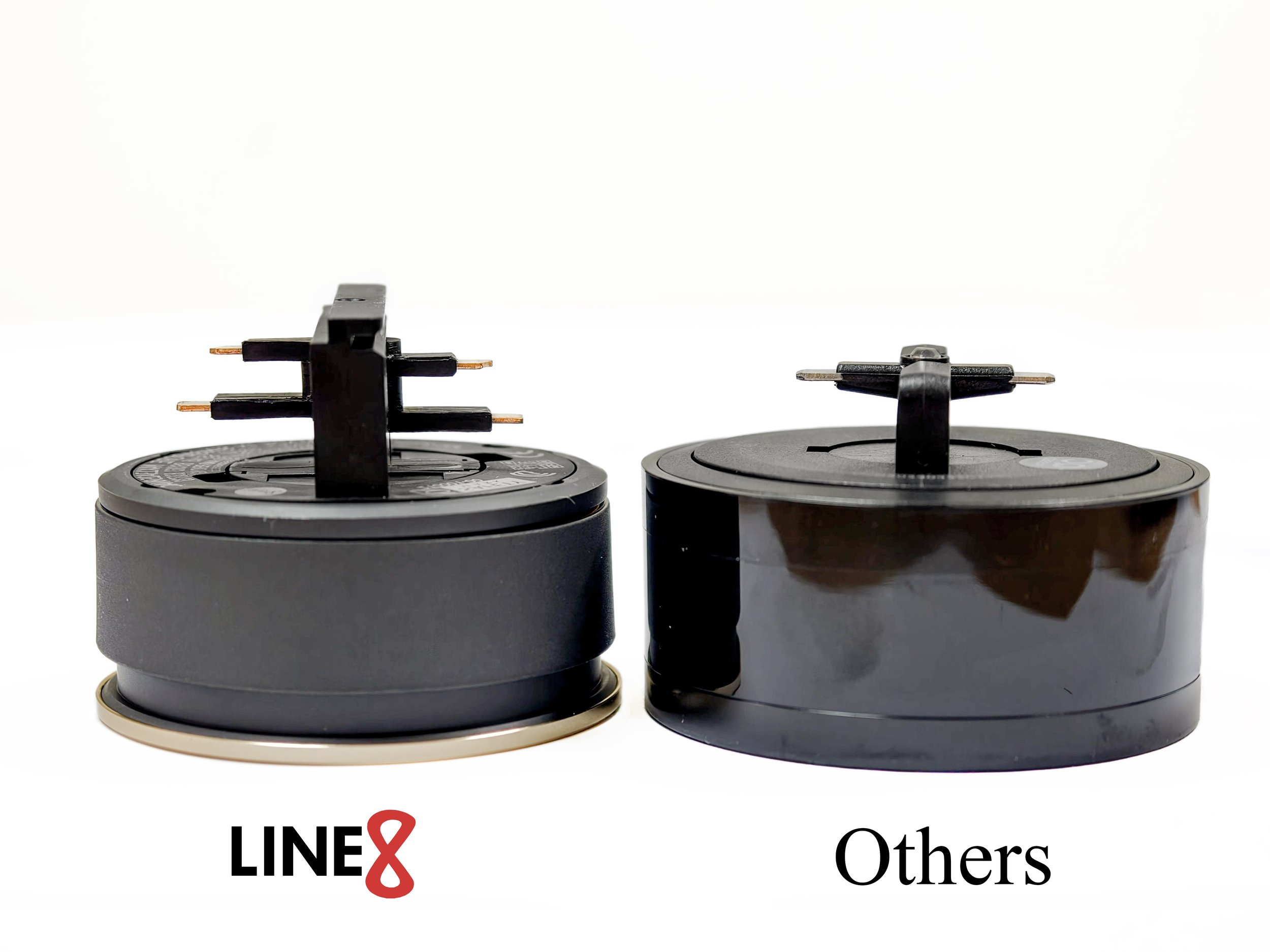 Line8 Adaptor Pin Comparison — modular power track system