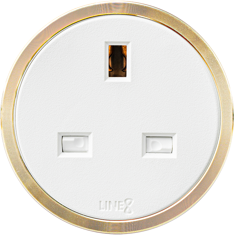 Line8 UKS-1 Premium Series adaptor in white body with Medallion Gold ring