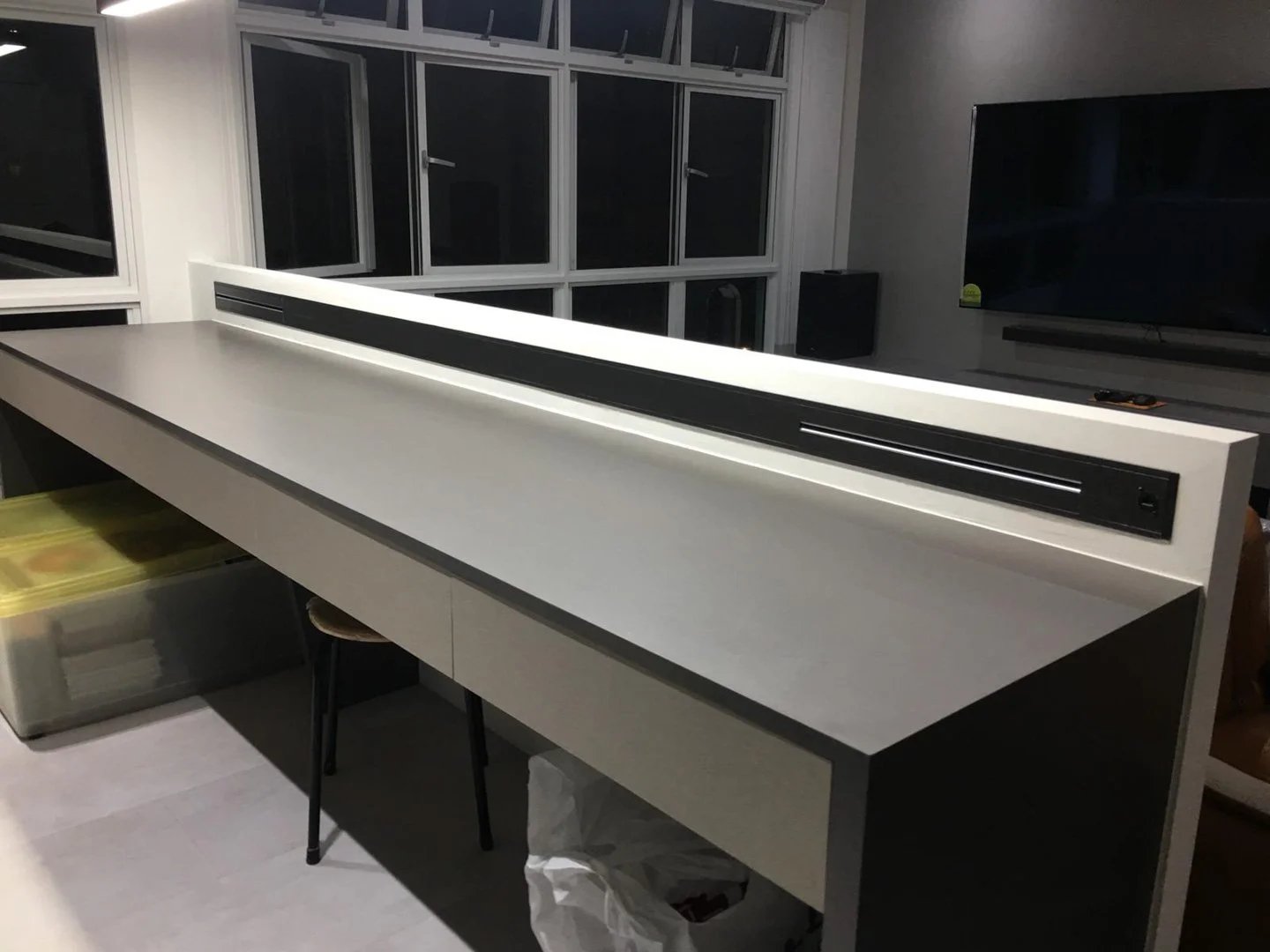 Line8 Model SL track in Black Hairline above a study desk