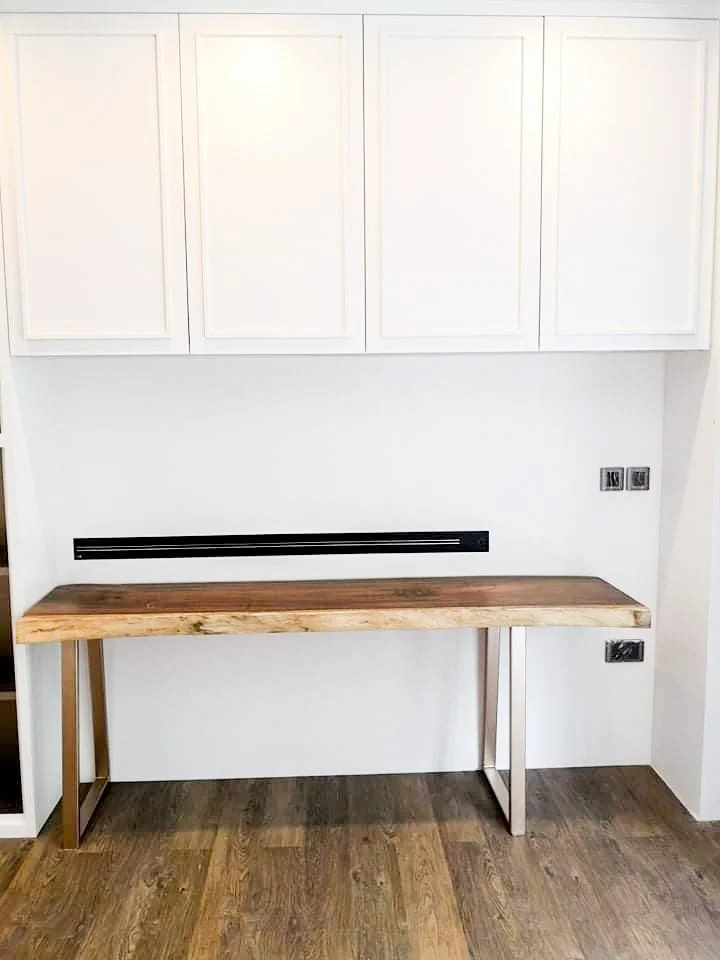 Line8 Model SL track in Black Hairline above a wooden study desk