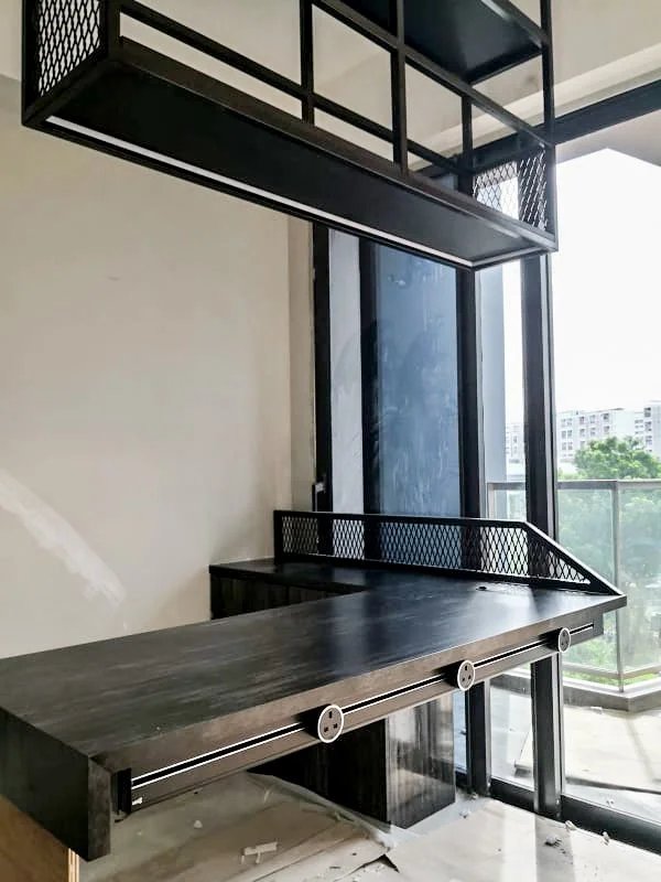 Line8 Model SL track in Black Hairline above a study desk