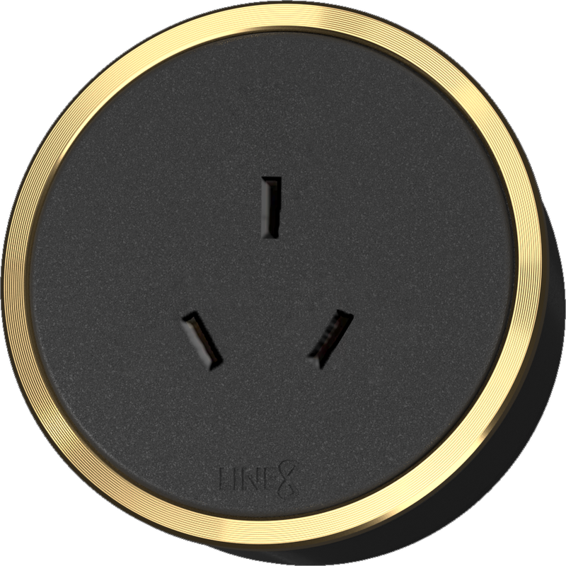 Line8 CN-1 China-standard adaptor in black body with Medallion Gold ring