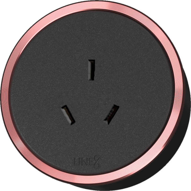 Line8 CN-1 China-standard adaptor in black body with Rose Gold ring