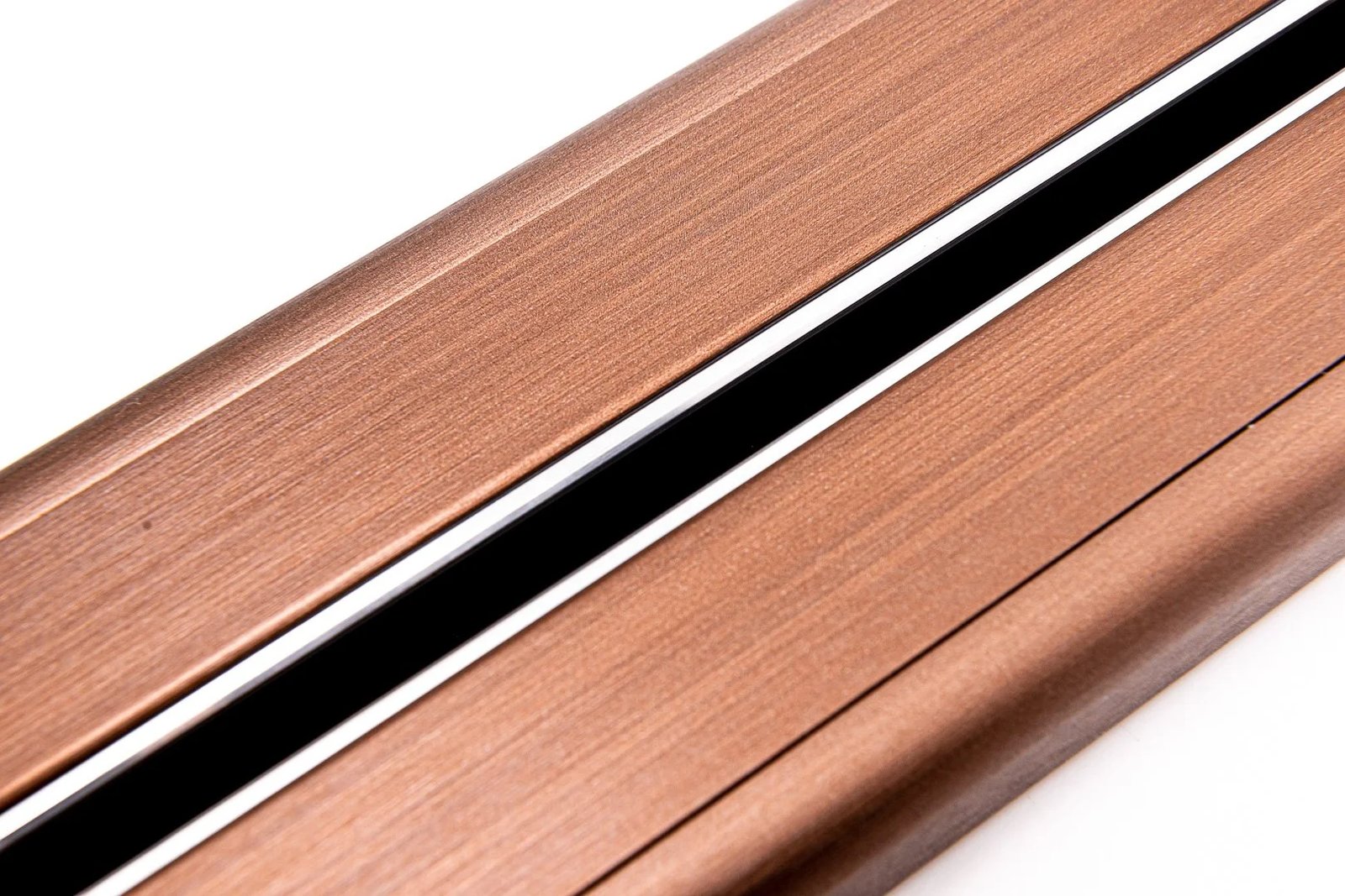 Line8 Model SL track in Champagne Gold on a display surface