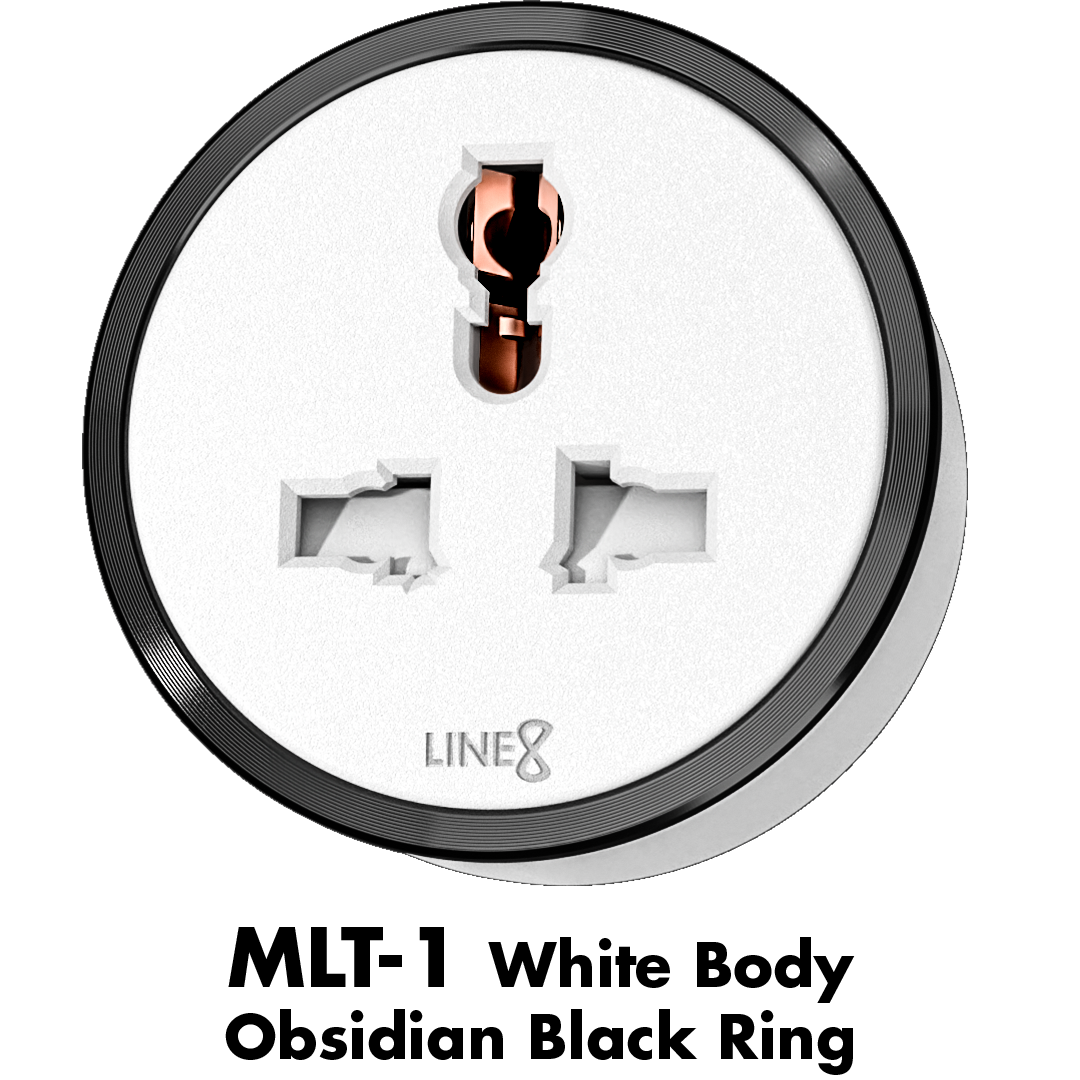 Line8 UKS-1 adaptor in Pearl White on a flat surface