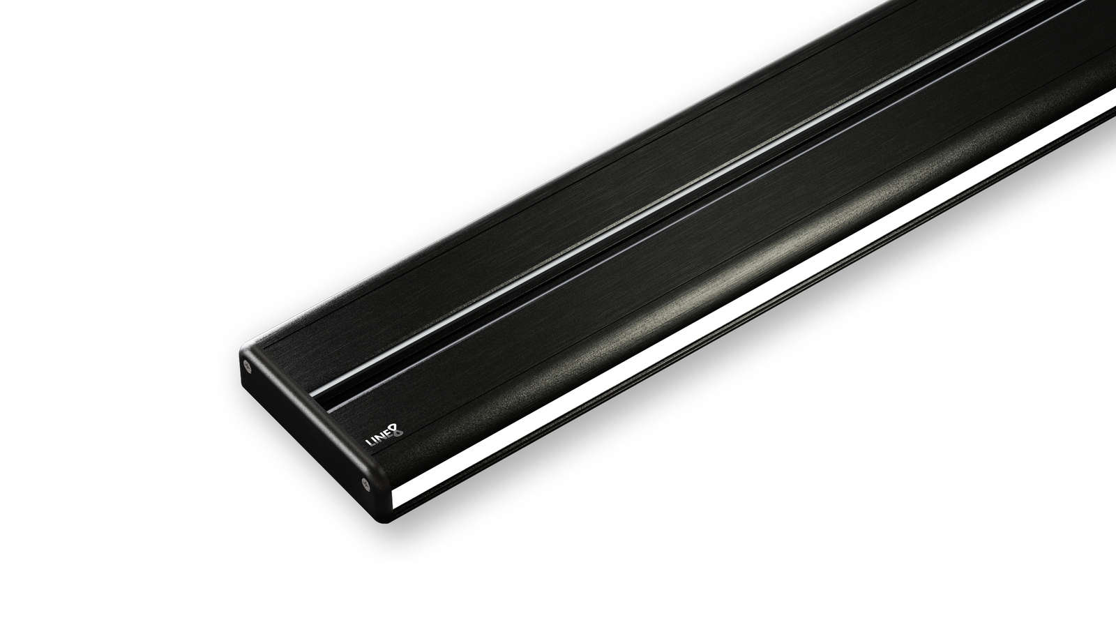 Line8 Model SL track in Black Hairline on a dark background