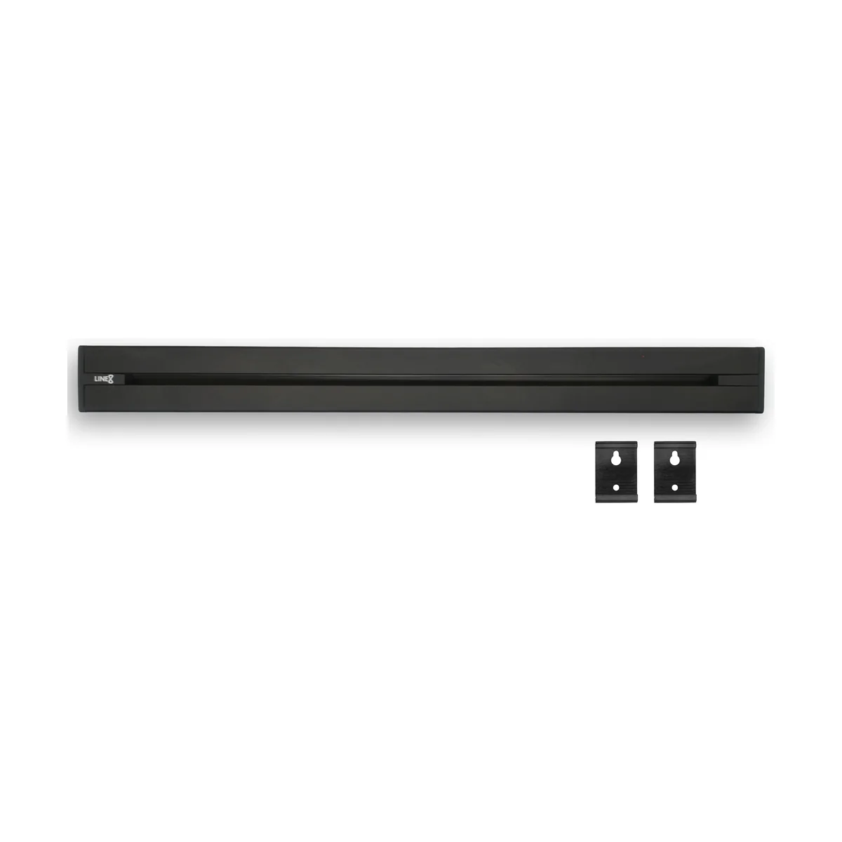 Step 1 — Unbox your Zen Track: track, end caps, retaining clips and mounting screws laid out.