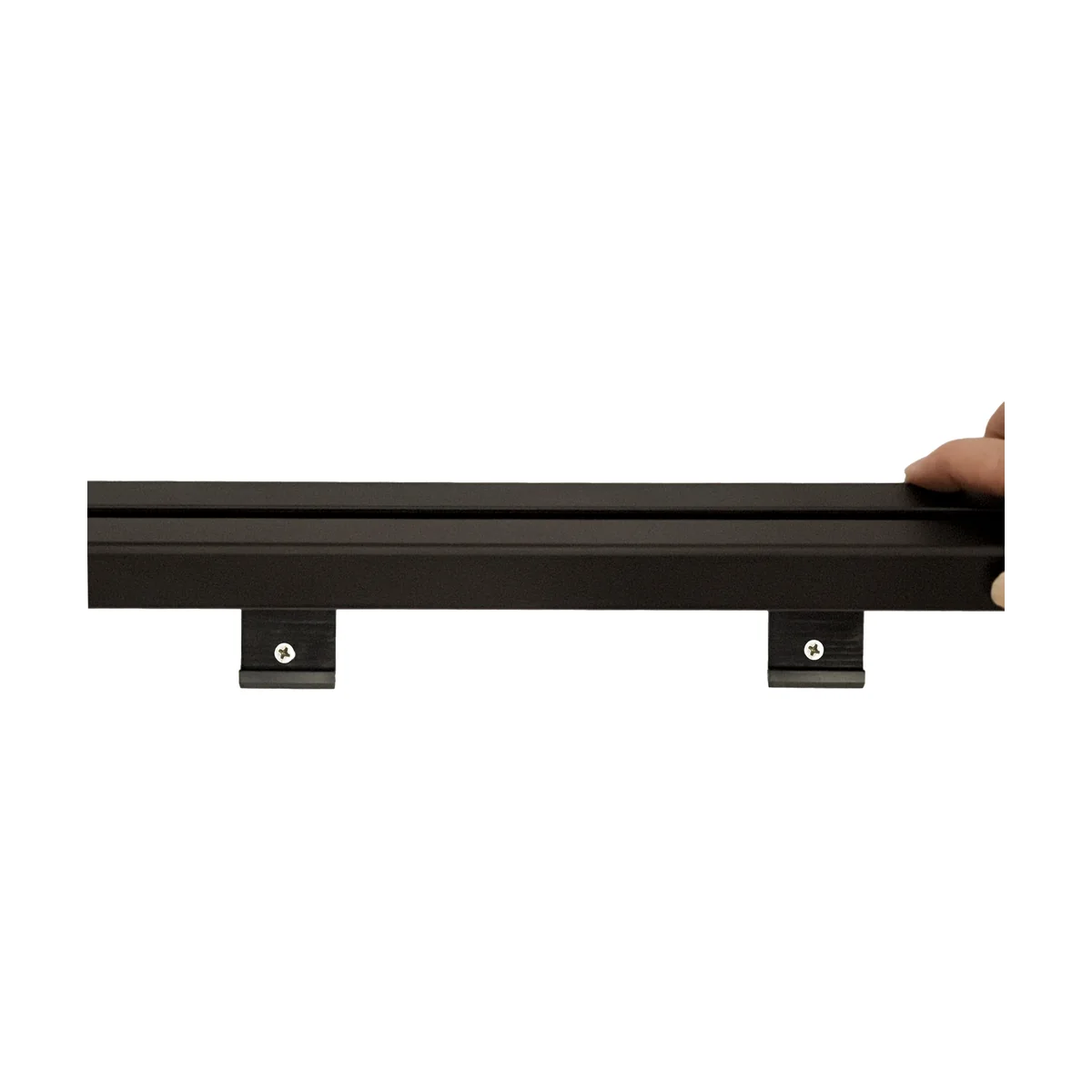 Step 8 — Hang the track into the retaining clips.