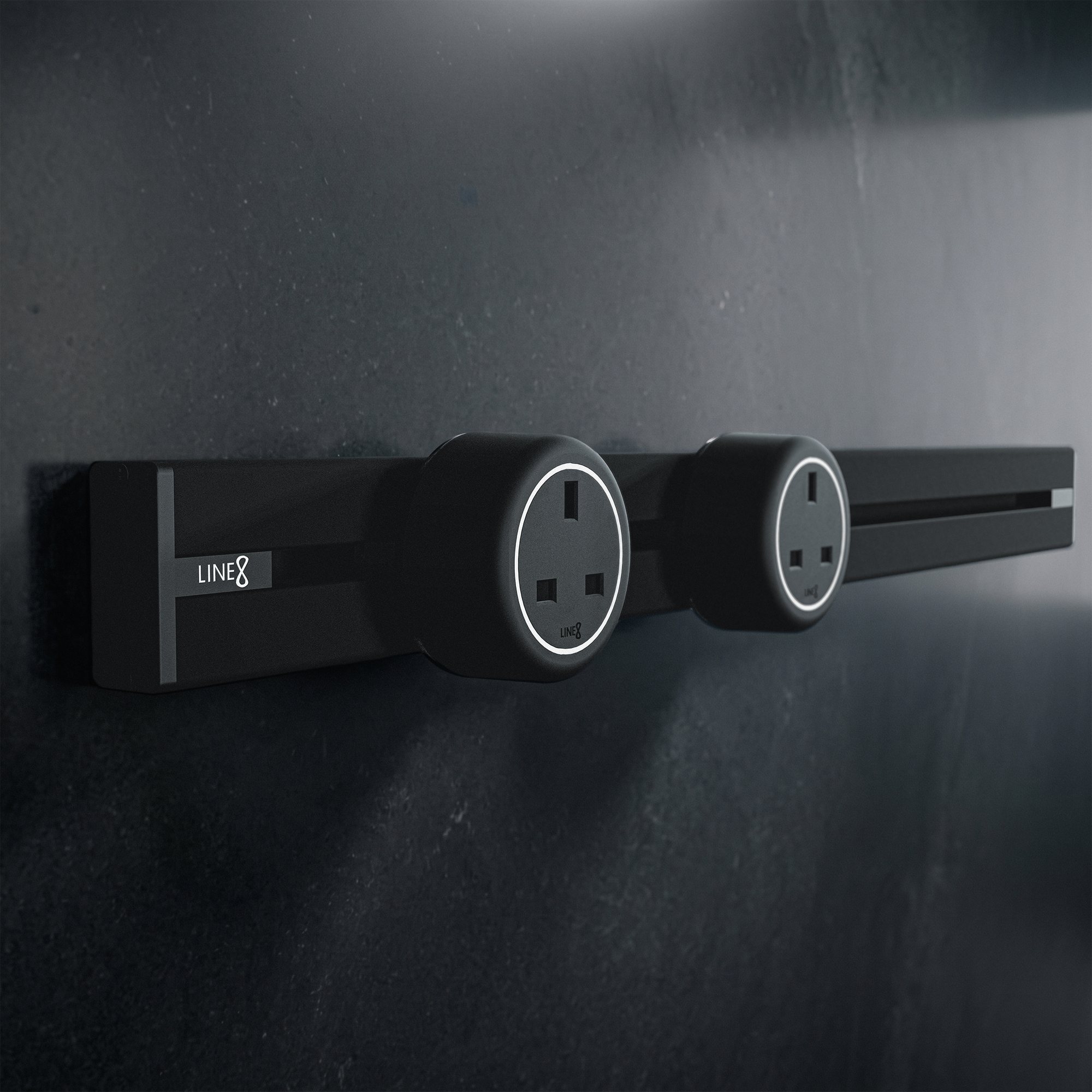 Close-up of the Line8 Zen Track's Satin Black anodised finish.